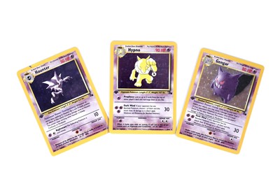 Lot 211 - Three first edition shiny Fossil set Pokémon cards