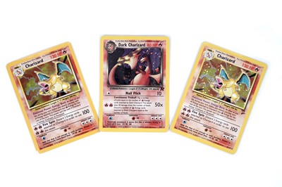 Lot 213 - Three shiny Charizard Pokémon cards including: Dark Charizard