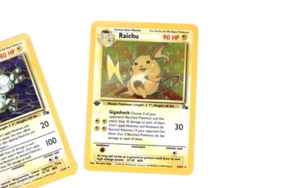 Lot 327 - Three first edition shiny Fossil set Pokémon cards