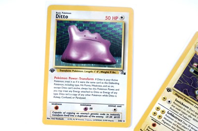 Lot 327 - Three first edition shiny Fossil set Pokémon cards