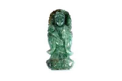 Lot 179 - A Chinese jadeite jade carved figure of a female deity