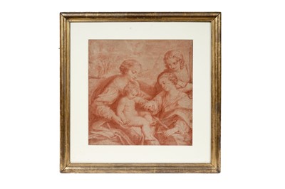 Lot 955 - Follower of Correggio - The Mystic Marriage of Saint Catherine | red chalk