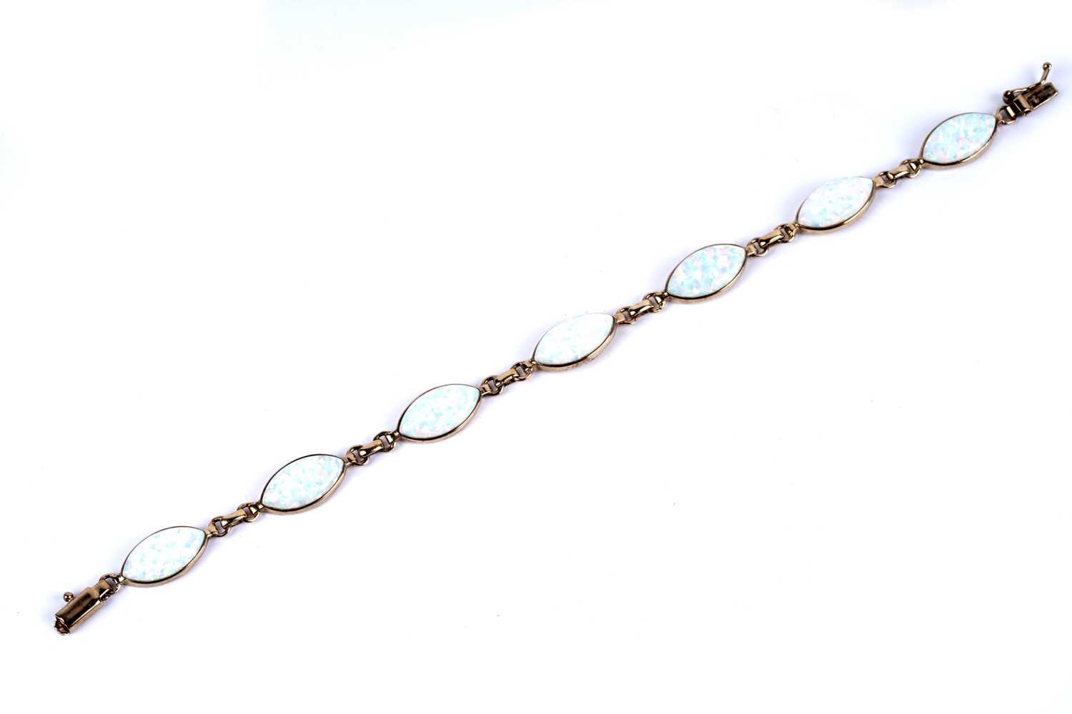 Lot 188 - A Gilson synthetic opal line bracelet