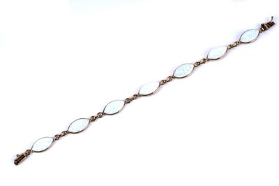 Lot 148 - A Gilson synthetic opal line bracelet