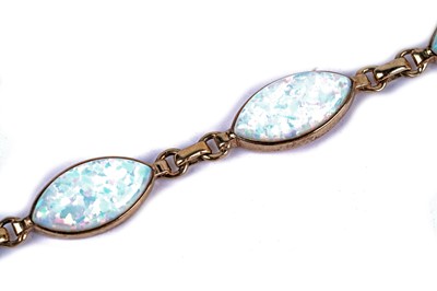 Lot 188 - A Gilson synthetic opal line bracelet