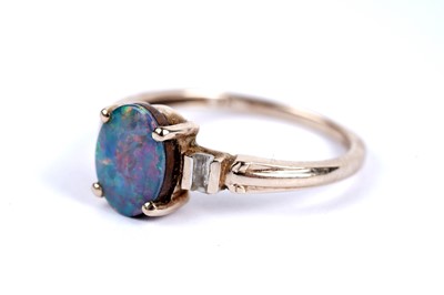 Lot 149 - An opal doublet dress ring