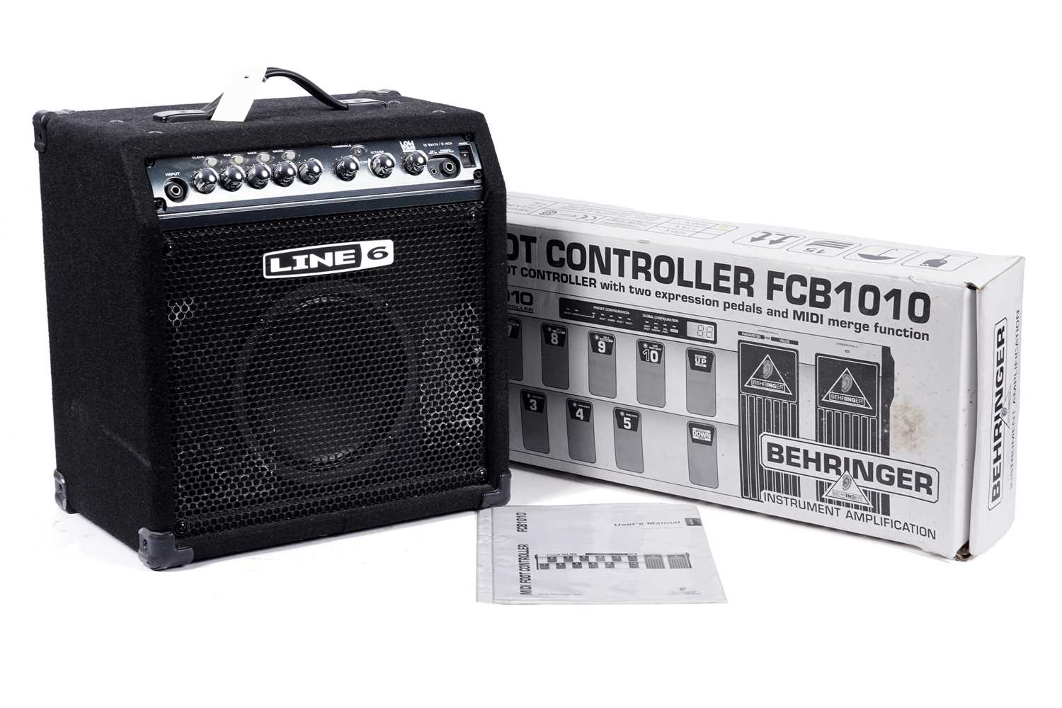 Lot 601 - A boxed Behringer Midi foot controller; and a bass amplifier