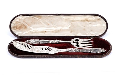 Lot 245 - A Victorian silver fish slice and fork