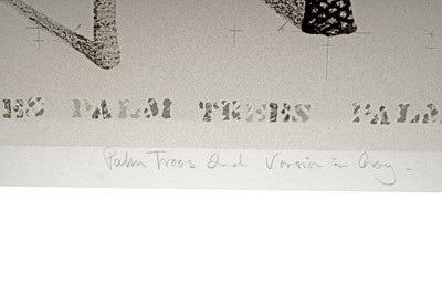 Lot 82 - Terry Wilson - Palm Trees 2nd Version in Gray | artist's proof lithograph