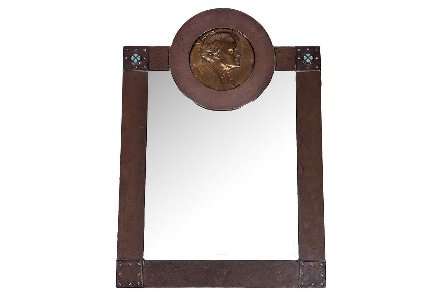 Lot 149 - An early 20th Century Arts and Crafts copper mirror