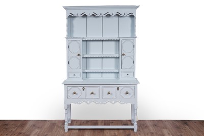 Lot 91 - A vintage painted oak dresser