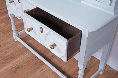 Lot 91 - A vintage painted oak dresser