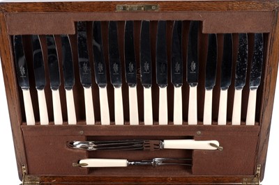 Lot 200 - An Edward VIII silver canteen; and other cutlery
