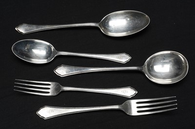Lot 200 - An Edward VIII silver canteen; and other cutlery