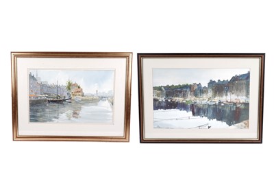 Lot 220 - Mike Clyburn - Two Views of Honfleur | watercolour