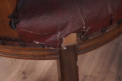 Lot 8 - A trio of early 20th Century ecclesiastical walnut captain's armchairs