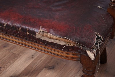Lot 8 - A trio of early 20th Century ecclesiastical walnut captain's armchairs