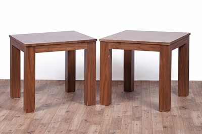 Lot 18 - A pair of contemporary teak side tables