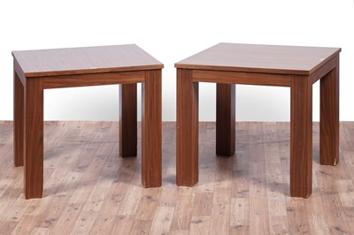 Lot 26 - A pair of contemporary teak side tables