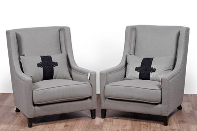 Lot 25 - Kelly Hoppen: a pair of ‘Emma’ wingback armchairs