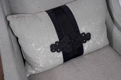 Lot 25 - Kelly Hoppen: a pair of ‘Emma’ wingback armchairs