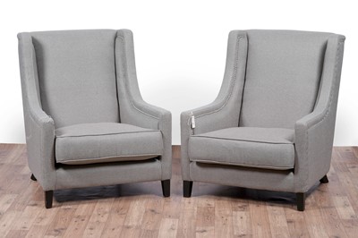 Lot 33 - Kelly Hoppen: a pair of ‘Emma’ wingback armchairs