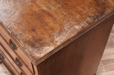 Lot 12 - A Georgian style burr walnut and walnut chest of drawers
