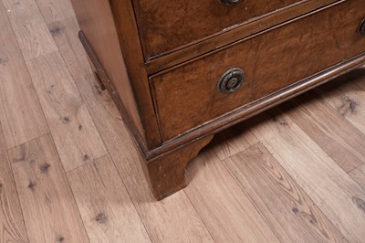 Lot 12 - A Georgian style burr walnut and walnut chest of drawers