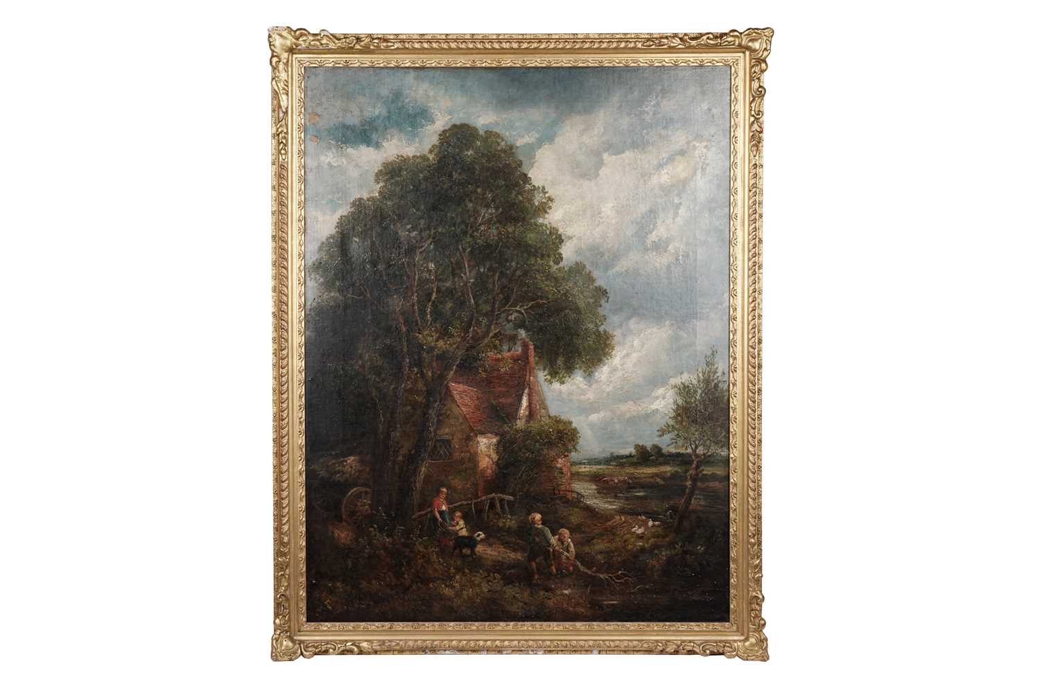 Lot 1030 - After John Constable RA - Children Playing by Willy Lott's Cottage | oil