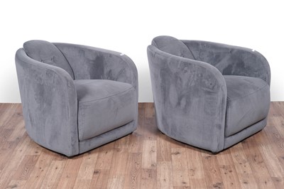 Lot 31 - A pair of contemporary button-back armchairs