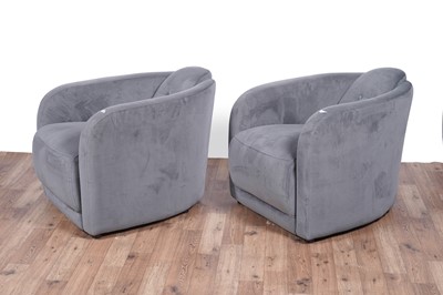Lot 31 - A pair of contemporary button-back armchairs