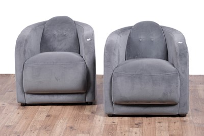 Lot 32 - A pair of contemporary button-back armchairs