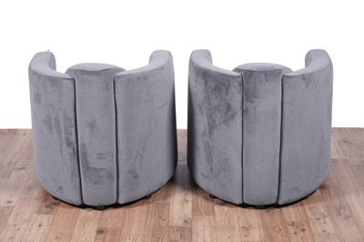 Lot 32 - A pair of contemporary button-back armchairs