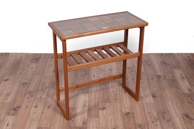 Lot 42 - N.H Chapman & Co: a teak tiled top side table; and other furnishings