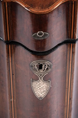 Lot 206 - A Georgian mahogany serpentine front knife box