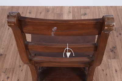 Lot 72 - A 20th Century stained hardwood metamorphic library chair