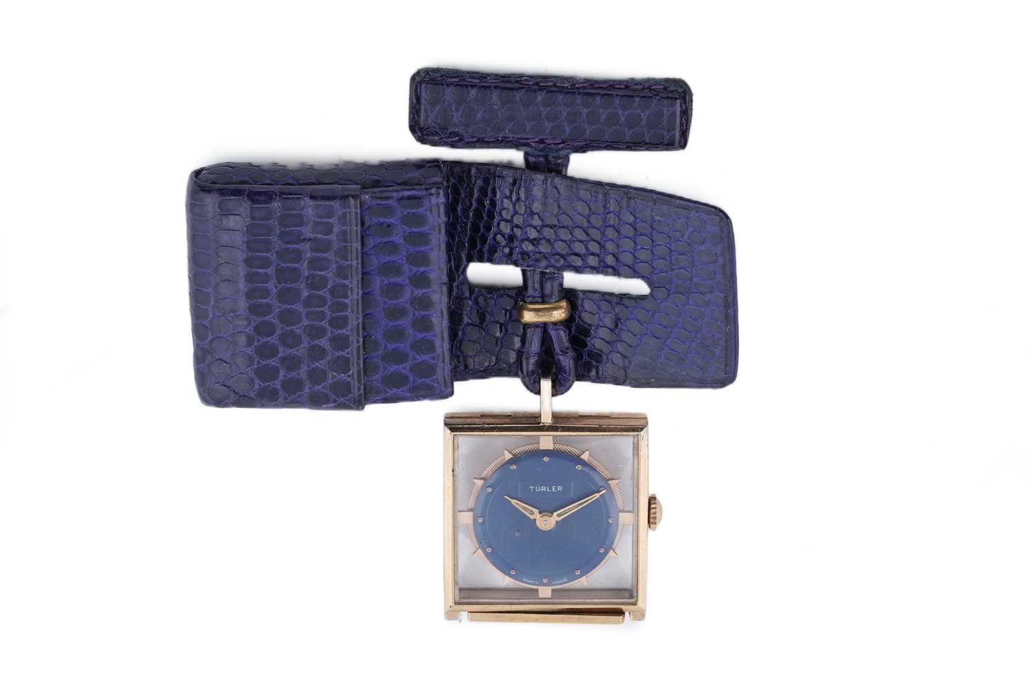 Lot 280 - Turler: a gold plated nurse watch