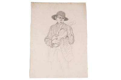 Lot 39 - Isabel Codrington - Study of a young fiddle player | drawing