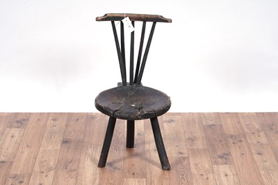 Lot 69 - An 18th Century and later Primitive oak child’s chair