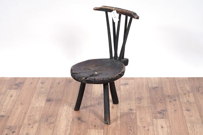 Lot 69 - An 18th Century and later Primitive oak child’s chair