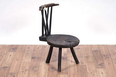 Lot 69 - An 18th Century and later Primitive oak child’s chair