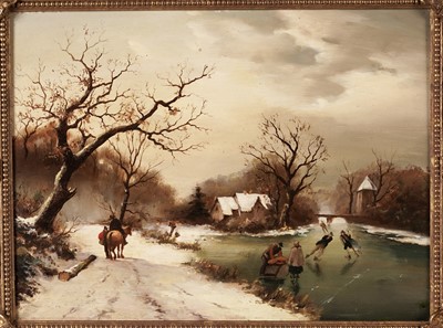 Lot 212 - Flemish School - Two Winter scenes | oils