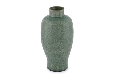 Lot 837 - A Chinese Longquan celadon vase, Ming