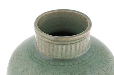 Lot 837 - A Chinese Longquan celadon vase, Ming