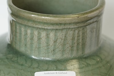 Lot 837 - A Chinese Longquan celadon vase, Ming