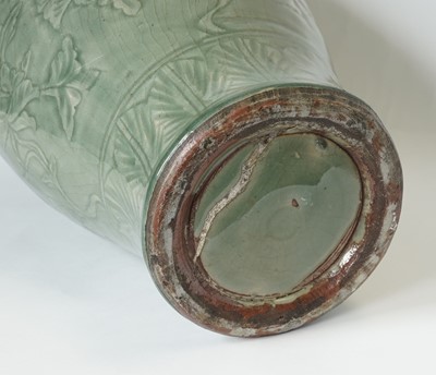 Lot 837 - A Chinese Longquan celadon vase, Ming
