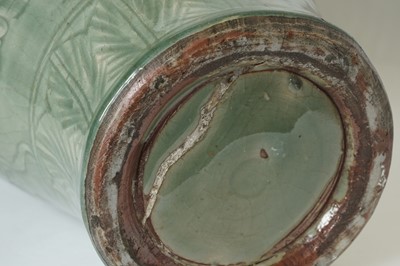 Lot 837 - A Chinese Longquan celadon vase, Ming