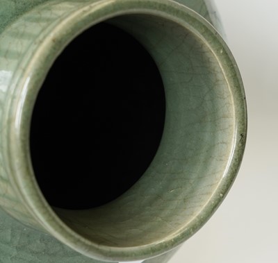 Lot 837 - A Chinese Longquan celadon vase, Ming