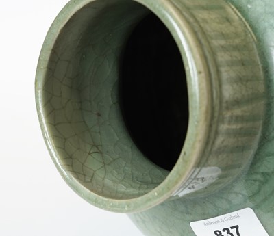 Lot 837 - A Chinese Longquan celadon vase, Ming