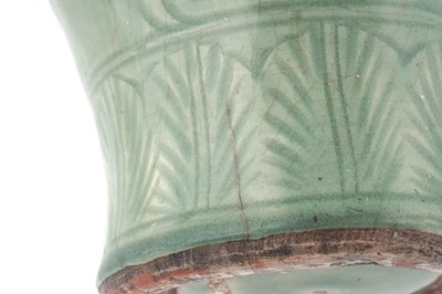 Lot 837 - A Chinese Longquan celadon vase, Ming